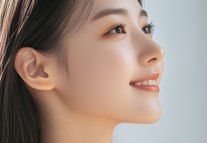 모델 옆모습 턱선